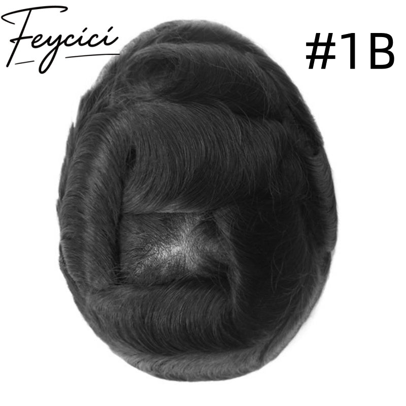 8*10' Super Thin Skin Hair System for Men –Natural Hair Piece V Loop -Free Style3