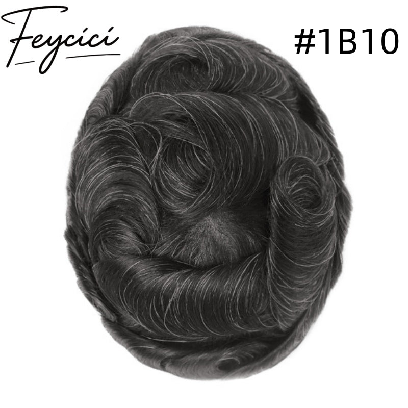 8*10' Super Thin Skin Hair System for Men –Natural Hair Piece V Loop -Free Style4