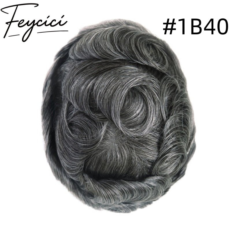 8*10' Super Thin Skin Hair System for Men –Natural Hair Piece V Loop -Free Style7