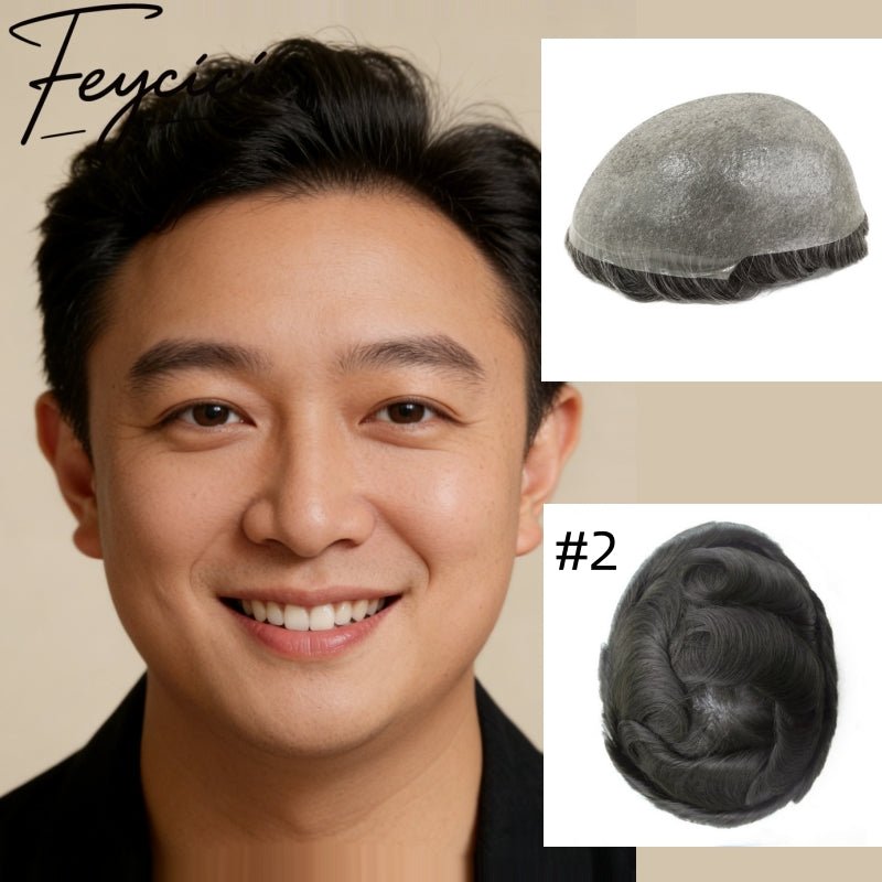 8*10' Super Thin Skin Hair System for Men –Natural Hair Piece V Loop Toupee -Free Style