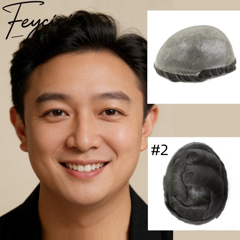 8*10' Super Thin Skin Hair System for Men –Natural Hair Piece V Loop Toupee -Free Style