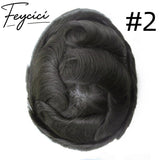 8*10' Super Thin Skin Hair System for Men –Natural Hair Piece V Loop Toupee -Free Style1