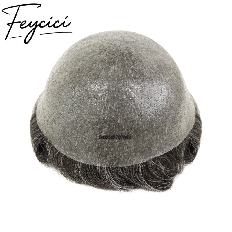 8*10' Super Thin Skin Hair System for Men –Natural Hair Piece V Loop Toupee -Free Style10