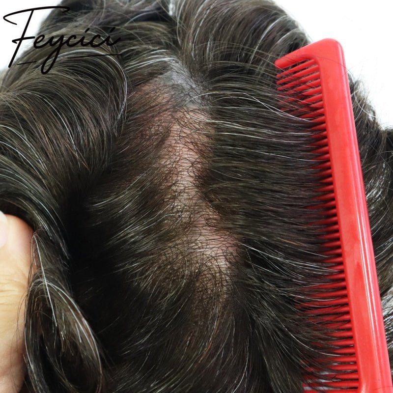 8*10' Super Thin Skin Hair System for Men –Natural Hair Piece V Loop Toupee -Free Style15
