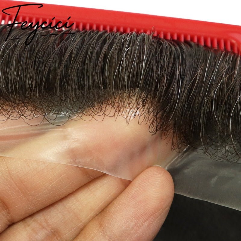 8*10' Super Thin Skin Hair System for Men –Natural Hair Piece V Loop Toupee -Free Style16