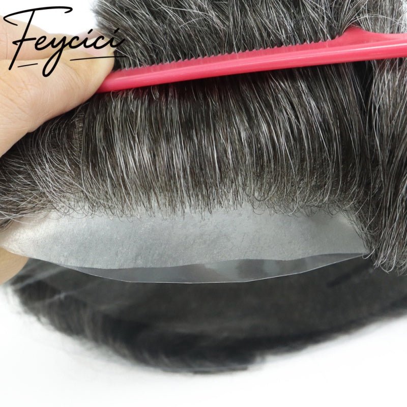 8*10' Super Thin Skin Hair System for Men –Natural Hair Piece V Loop Toupee -Free Style17
