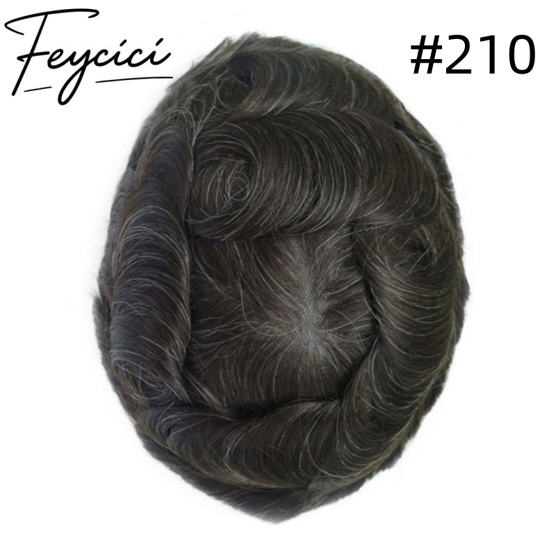 8*10' Super Thin Skin Hair System for Men –Natural Hair Piece V Loop Toupee -Free Style2