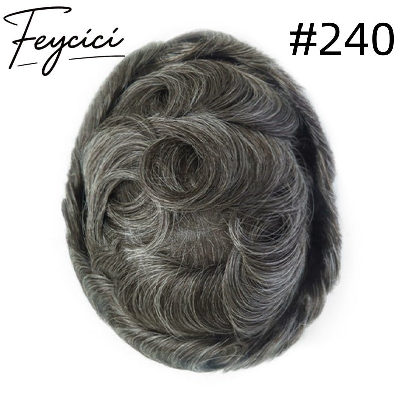 8*10' Super Thin Skin Hair System for Men –Natural Hair Piece V Loop Toupee -Free Style4