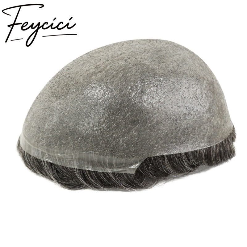 8*10' Super Thin Skin Hair System for Men –Natural Hair Piece V Loop Toupee -Free Style9