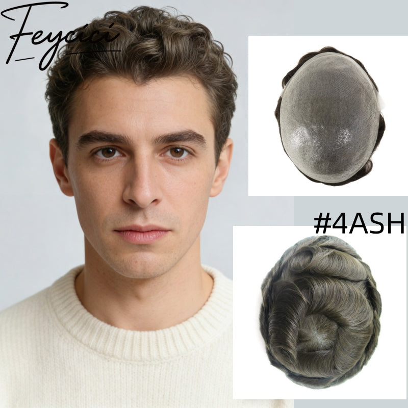 8*10' Super Thin Skin Hair System for Men –Natural Hair Piece V Loop Tupee -Free Style