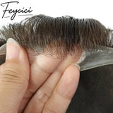 8*10' Super Thin Skin Hair System for Men –Natural Hair Piece V Loop Tupee -Free Style11