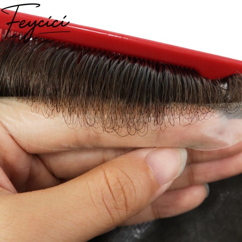 8*10' Super Thin Skin Hair System for Men –Natural Hair Piece V Loop Tupee -Free Style12