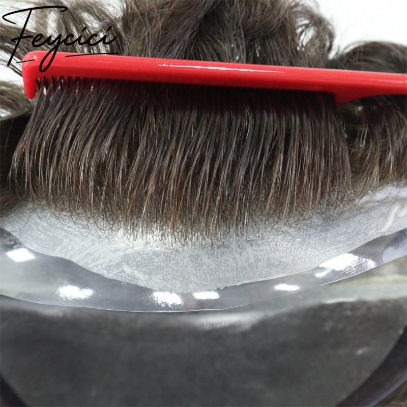 8*10' Super Thin Skin Hair System for Men –Natural Hair Piece V Loop Tupee -Free Style13