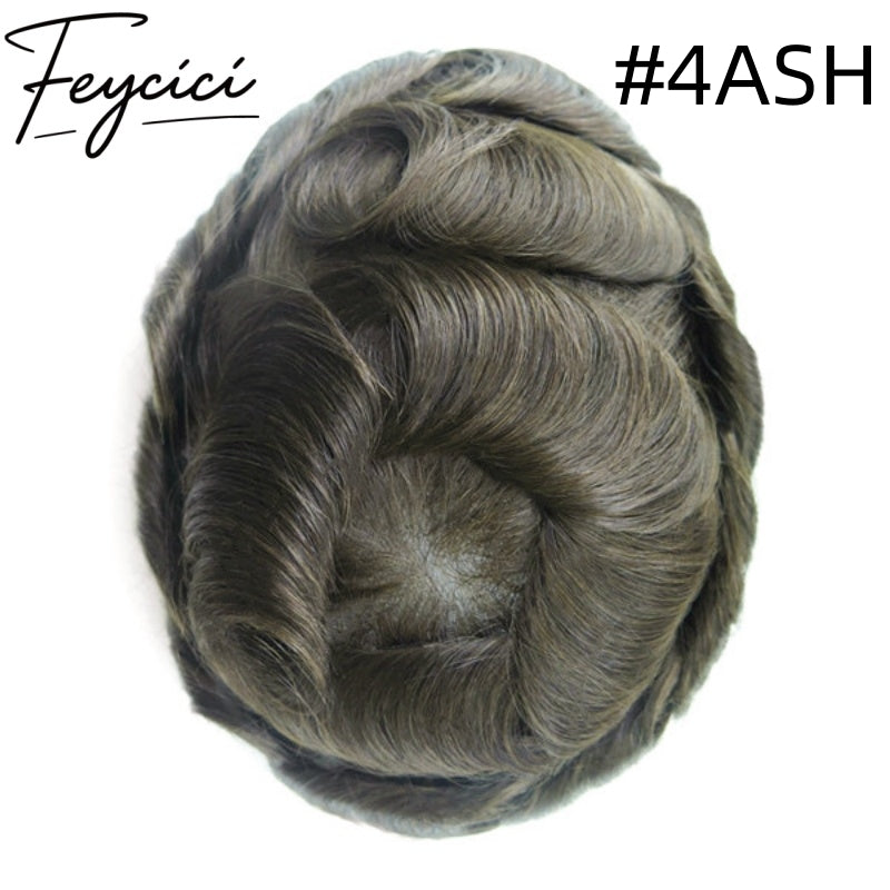 8*10' Super Thin Skin Hair System for Men –Natural Hair Piece V Loop Tupee -Free Style2