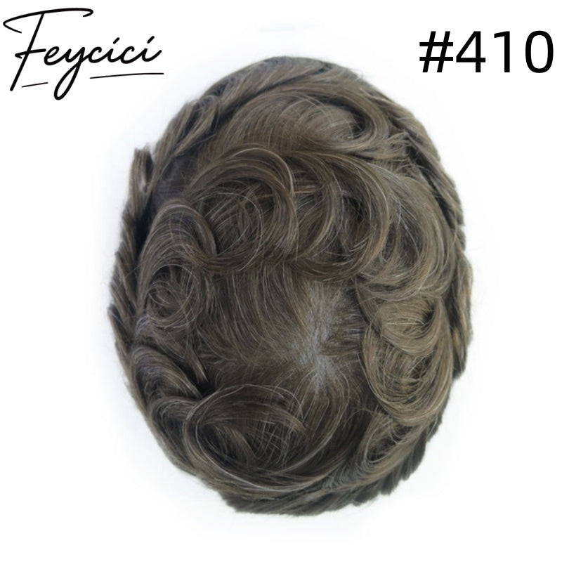 8*10' Super Thin Skin Hair System for Men –Natural Hair Piece V Loop Tupee -Free Style3