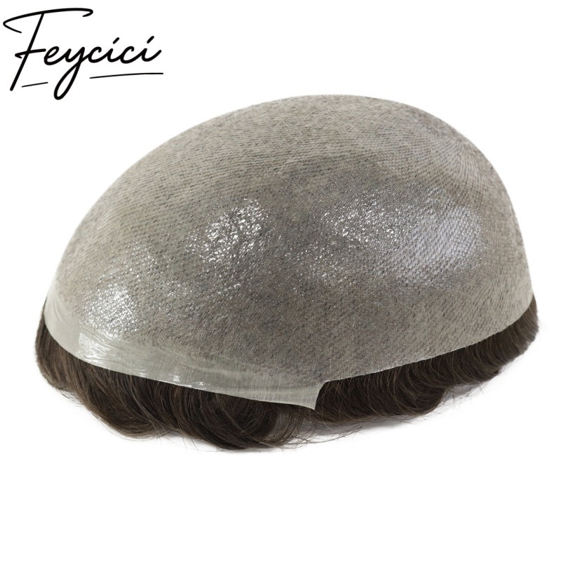 8*10' Super Thin Skin Hair System for Men –Natural Hair Piece V Loop Tupee -Free Style6