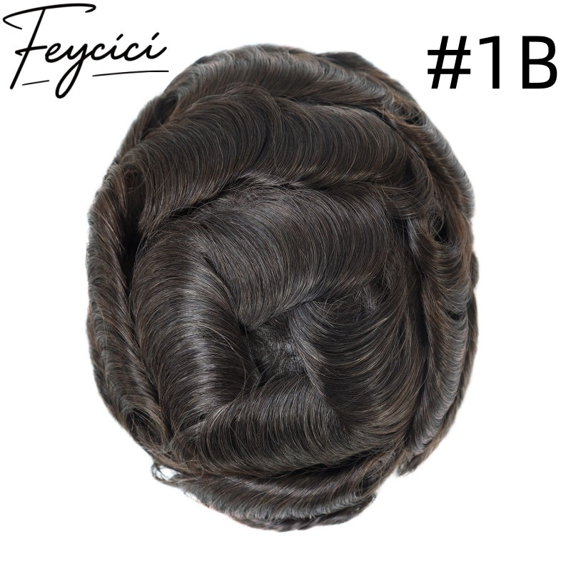 8*10' Thin Skin Hair System for Men –Natural Hair Piece V Loop Toupee- Daily Wear1