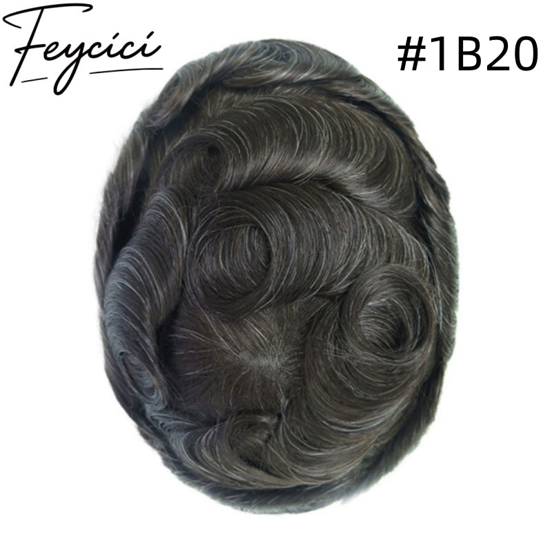 8*10' Thin Skin Hair System for Men –Natural Hair Piece V Loop Toupee- Daily Wear3