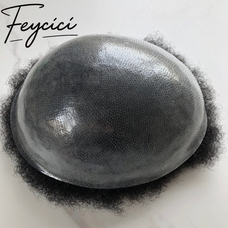 8*10' Thin Skin Poly Hair System for Men –Natural Hair Piece -Afro Permed Toupee  3