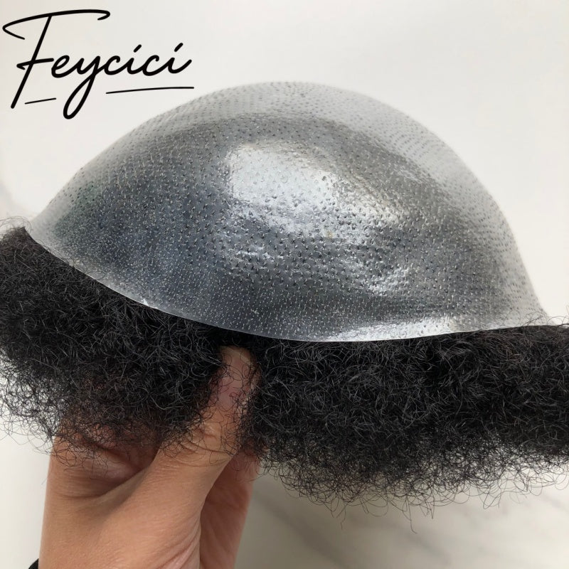 8*10' Thin Skin Poly Hair System for Men –Natural Hair Piece -Afro Permed Toupee  4