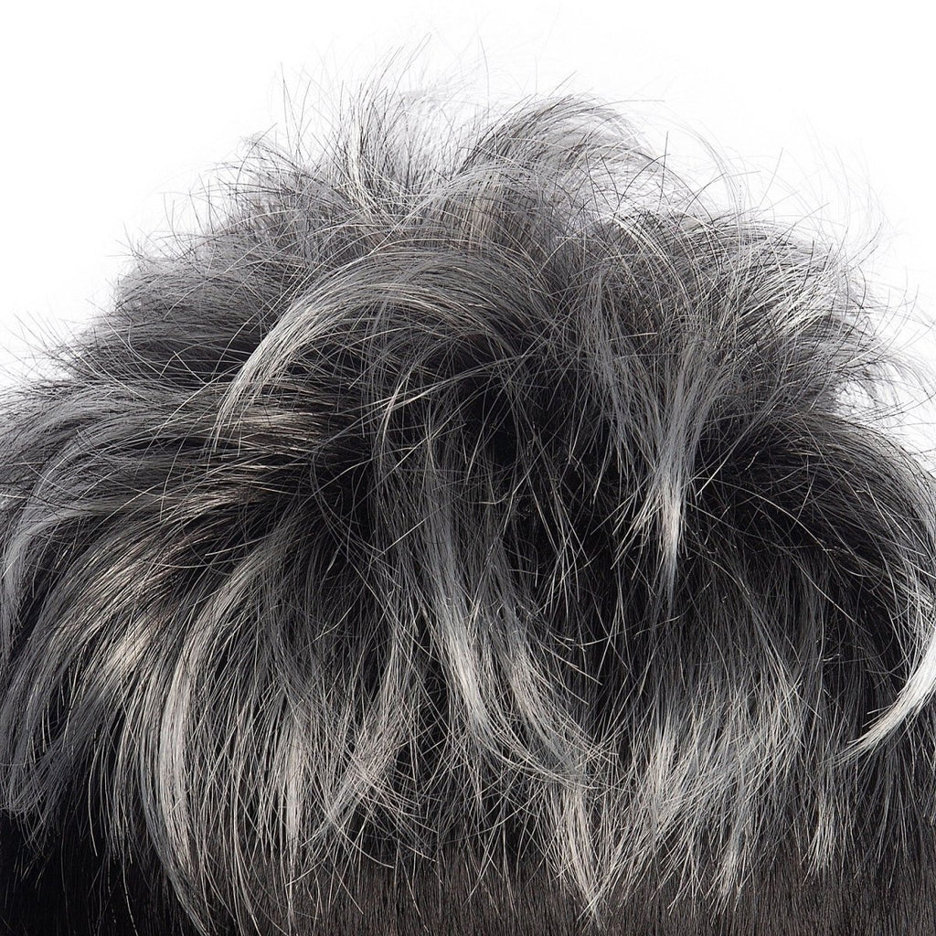 8 Mens Textured Shaggy Wig - Grey Mix Synthetic Short Straight Hair2