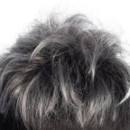 8 Mens Textured Shaggy Wig - Grey Mix Synthetic Short Straight Hair2