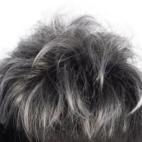 8 Mens Textured Shaggy Wig - Grey Mix Synthetic Short Straight Hair2