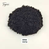 Mens Multi-Texture Wool Curl Toupee - Full PU Skin Base Hair System with Reverse Split Knot