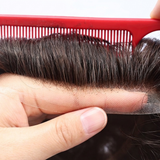 Feycici 8x10 inch durable lace top with PU hair system for men, natural-looking hair piece with 130% density visible in the image.