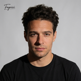 Feycici 8x10 inch invisible thin skin hair system for men with natural hair and V loop front, designed for daily wear.