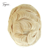Feycici 8x10 inch invisible thin skin hair system for men with natural hair and V loop front, free style for a seamless look.