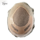 Feycici 8x10 inch mono with poly hair system for men, natural hair piece with 130% density, free style, realistic appearance