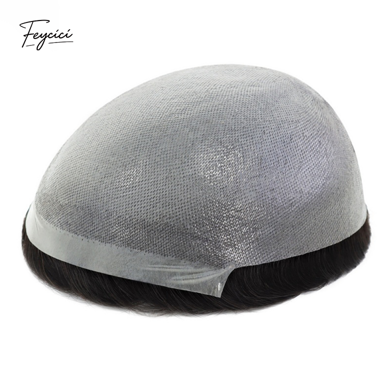 Feycici 8x10 inch super thin skin hair system for men with natural hair, V loop style, free style design, lightweight and realistic.