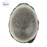 Feycici 8x10-inch super thin skin hair system for men with natural hair and V loop toupee in free style, showcasing realistic hair coverage.
