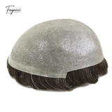 Feycici 8x10 inch super thin skin hair system for men featuring natural hair and V loop toupee style on a mannequin head