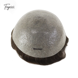 Feycici 8x10 inch super thin skin hair system for men with natural hair and V loop tupee style, free styling options, close-up view