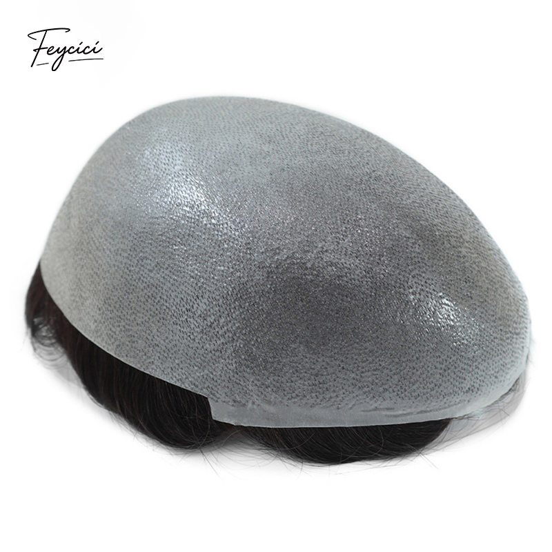 8"x10" Thin Skin Hair System for Men –Natural Hair Piece V Loop Toupee- Daily Wear