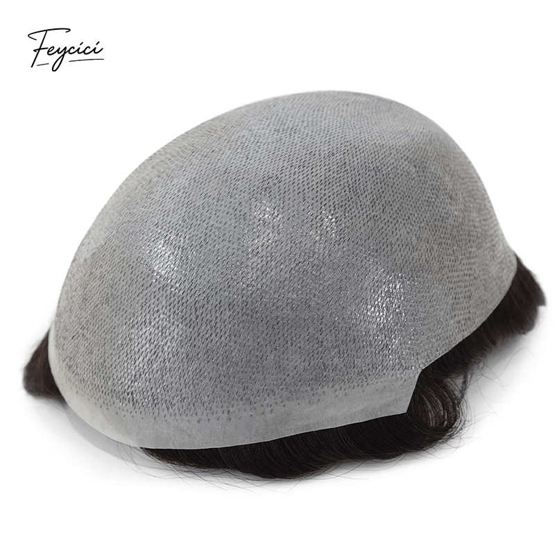 8"x10" Ultra Thin Skin Men's Toupee - V-Loop Invisible Hair System