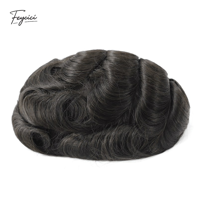 8"x10" Ultra Thin Skin Men's Toupee - V-Loop Invisible Hair System