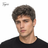 Feycici 8x10 inch ultra-thin skin men's toupee with V-loop invisible hair system, showing realistic hair and seamless attachment.