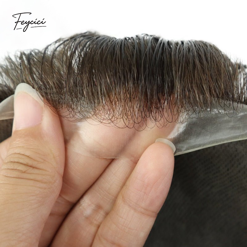 8"x10" Thin Skin Hair System for Men –Natural Hair Piece V Loop Toupe -Free Style