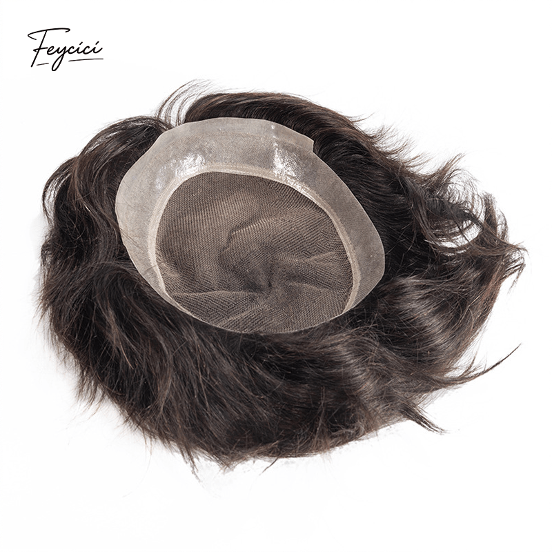 AUS Series - Breathable Full Lace Center with PU Perimeter Men's Human Hair Toupee