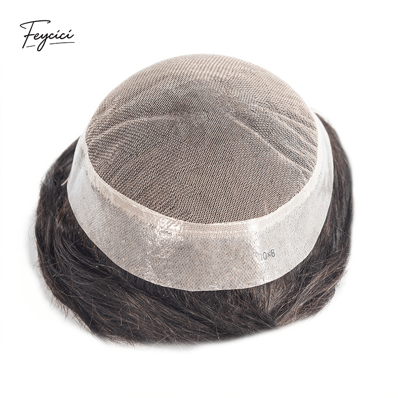 AUS Series - Breathable Full Lace Center with PU Perimeter Men's Human Hair Toupee