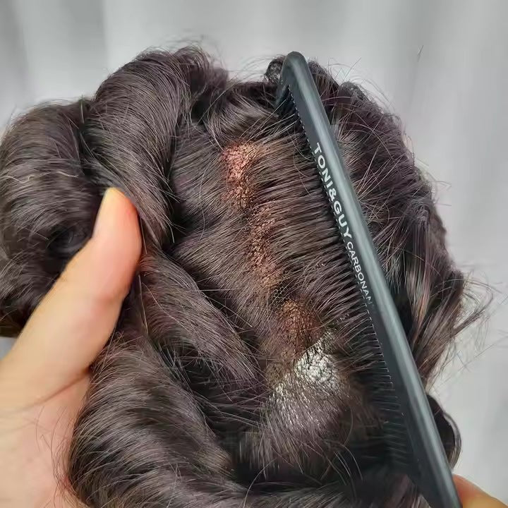 AUS Series Men's Hair System - Durable French Lace with Skin Perimeter