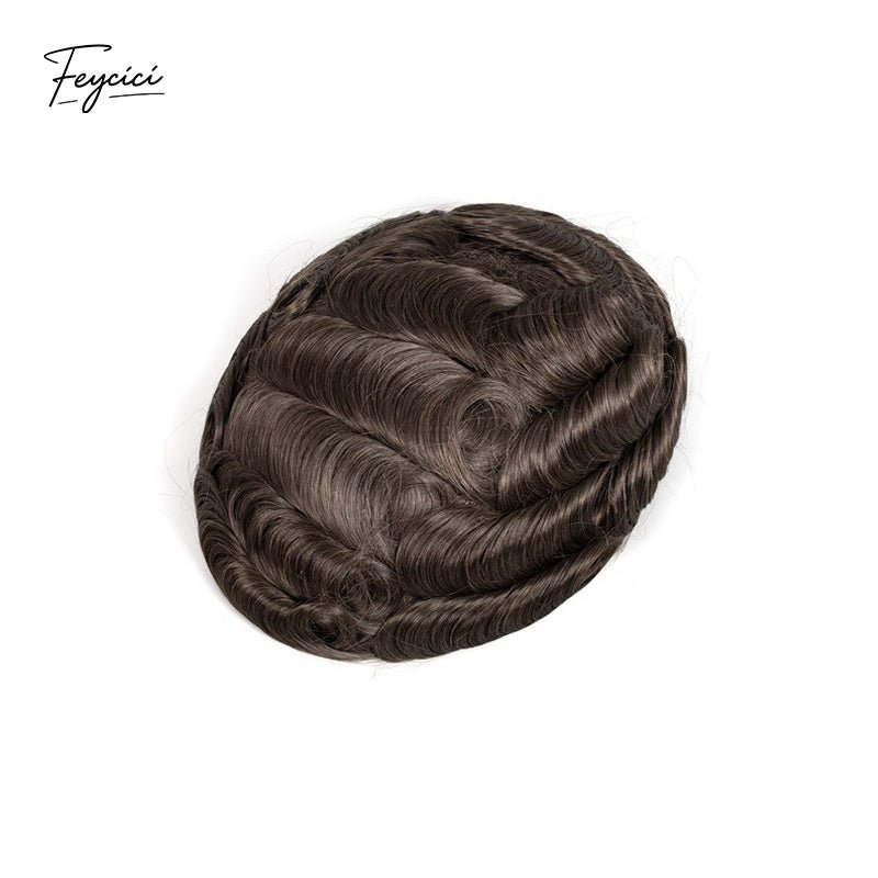 AUS Series Men's Hair System - Durable French Lace with Skin Perimeter