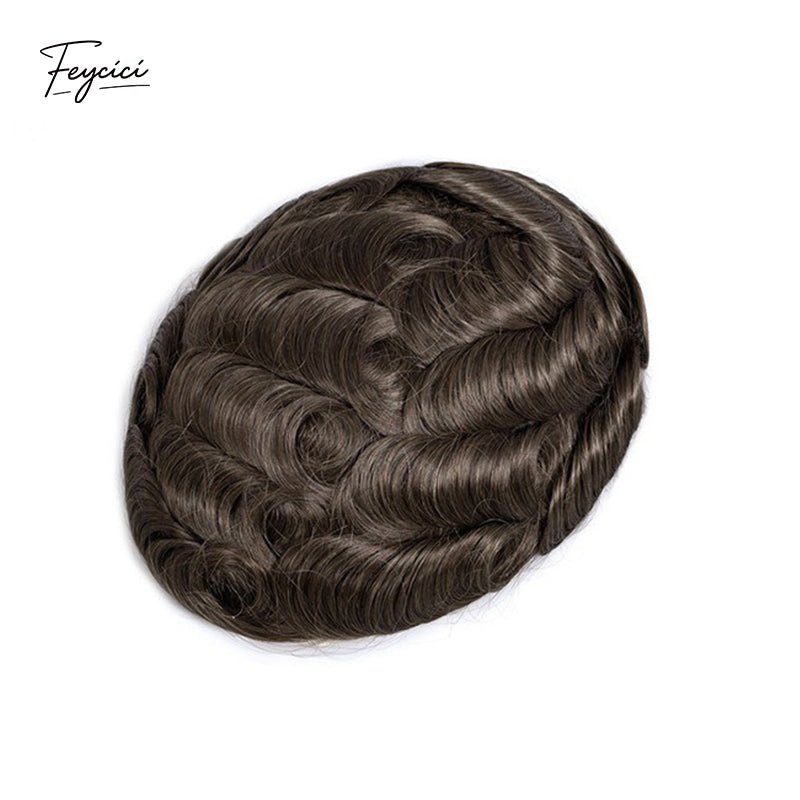 AUS Series Men's Hair System - Durable French Lace with Skin Perimeter
