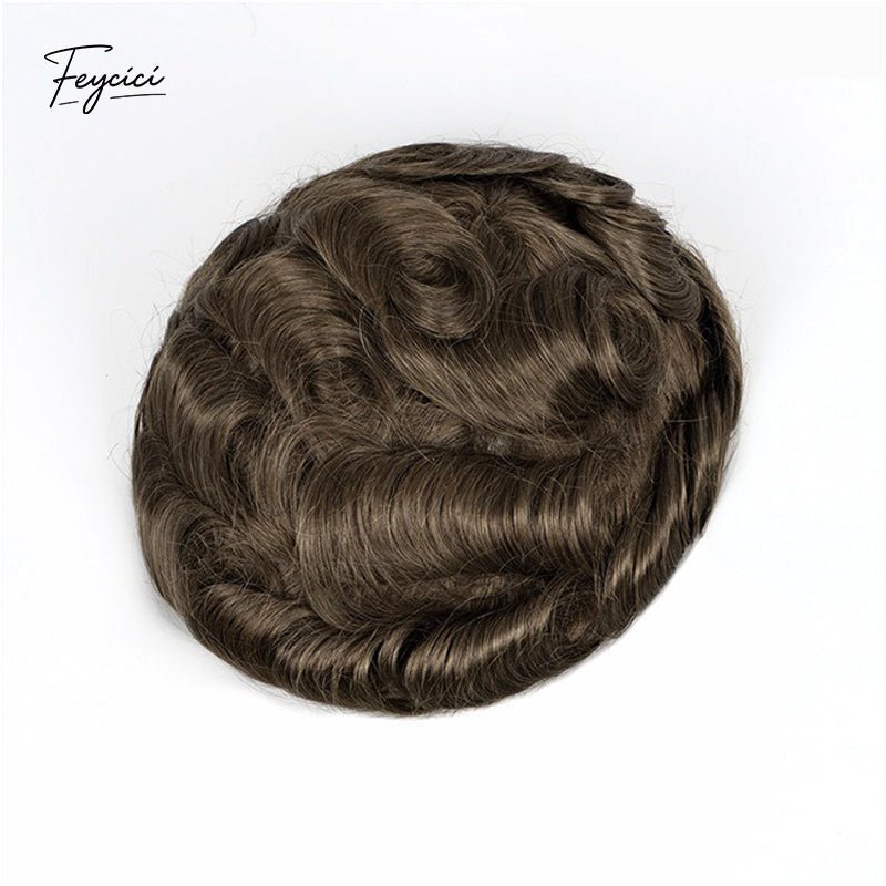 AUS Series Men's Hair System - Durable French Lace with Skin Perimeter