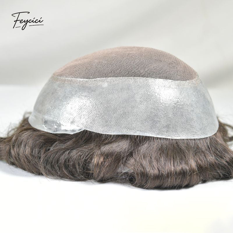 AUS Style Men’s Hair System - Durable Mono & Skin Hybrid Toupee6