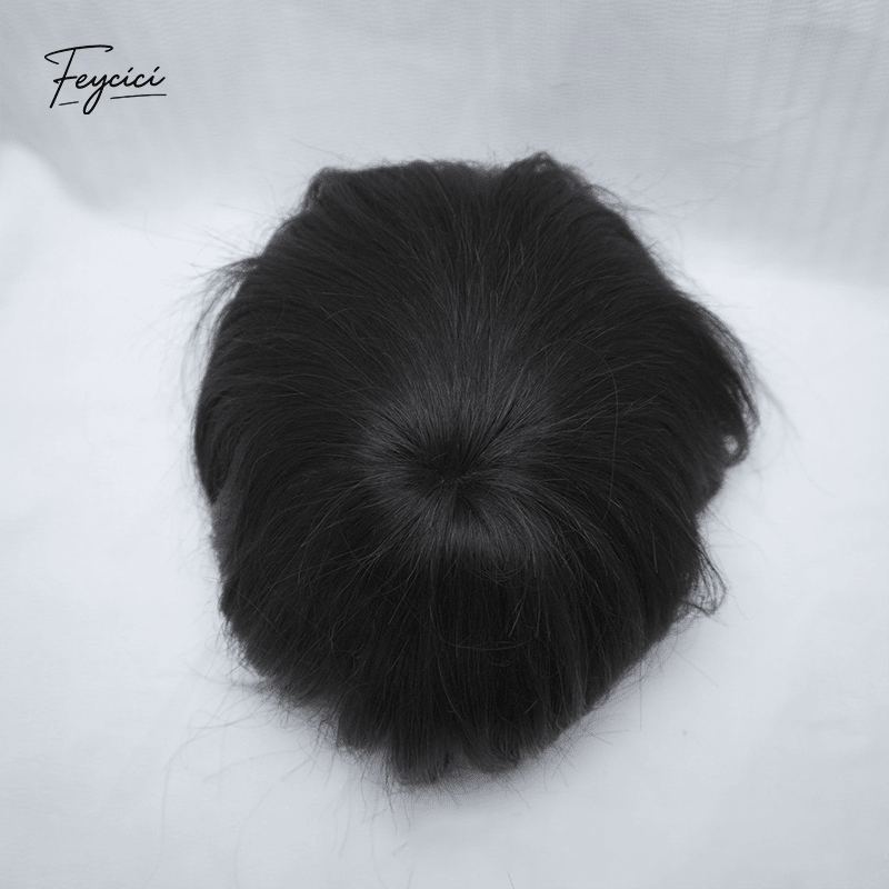 Bengali-Craft Series - Hand-Tied Human Hair Toupee with Natural Lace Front