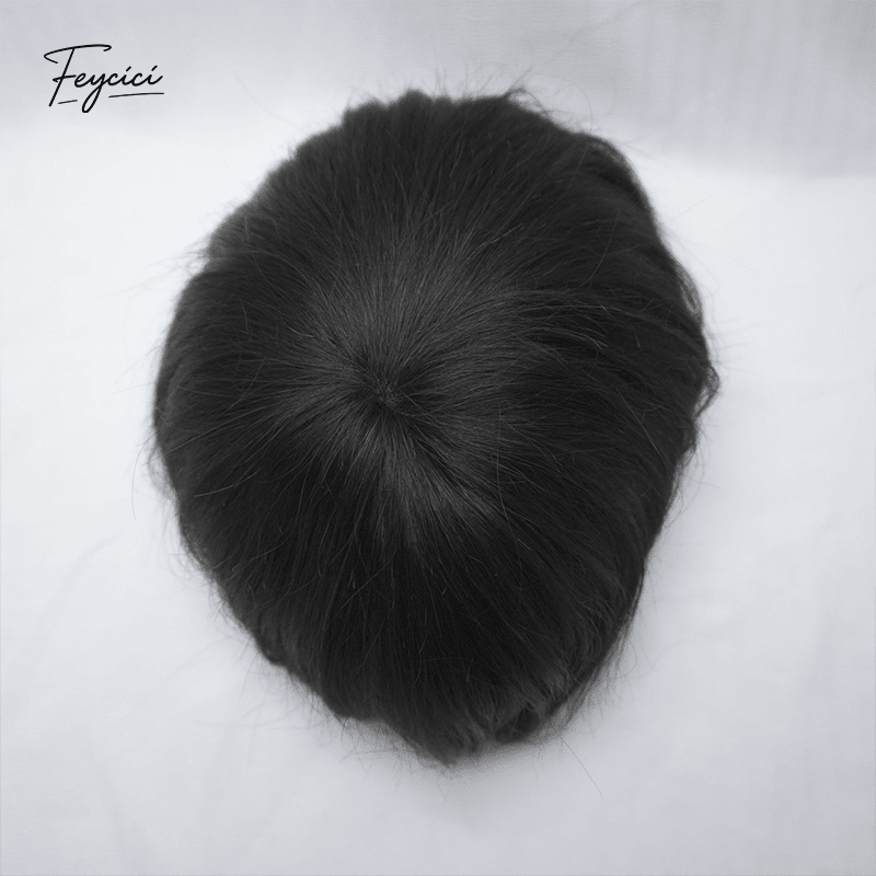 Bengali-Craft Series - Hand-Tied Human Hair Toupee with Natural Lace Front